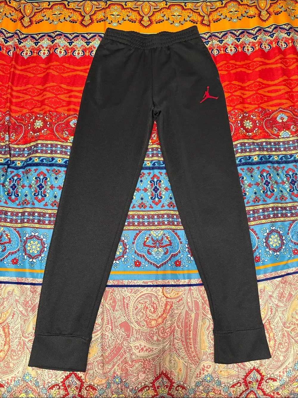 Jordan Black Kids' Sweatpants with Red Jumpman